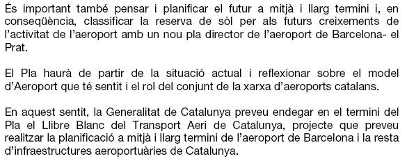 Extracte del pla d''aeroports i heliports de Catalunya (2009-2015)